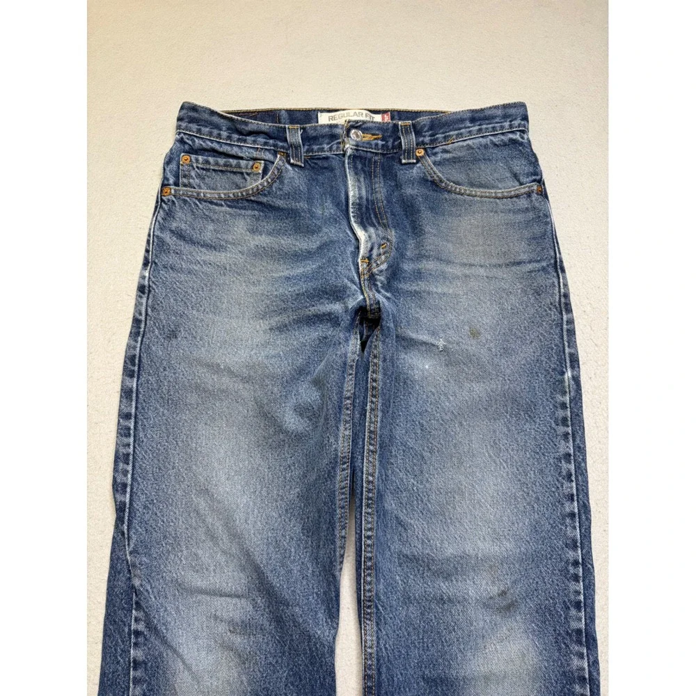Levi's Jeans Mens 32x30 Blue 505 Regular Fit Distressed Faded Y2K Denim Pants